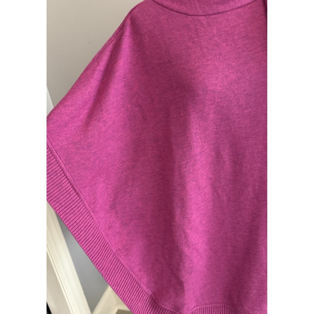 Talbots Tie Neck Soft Knit Poncho Cape Pink Purple Top Layer Sash Lightweight Lg - Picture 4 of 12